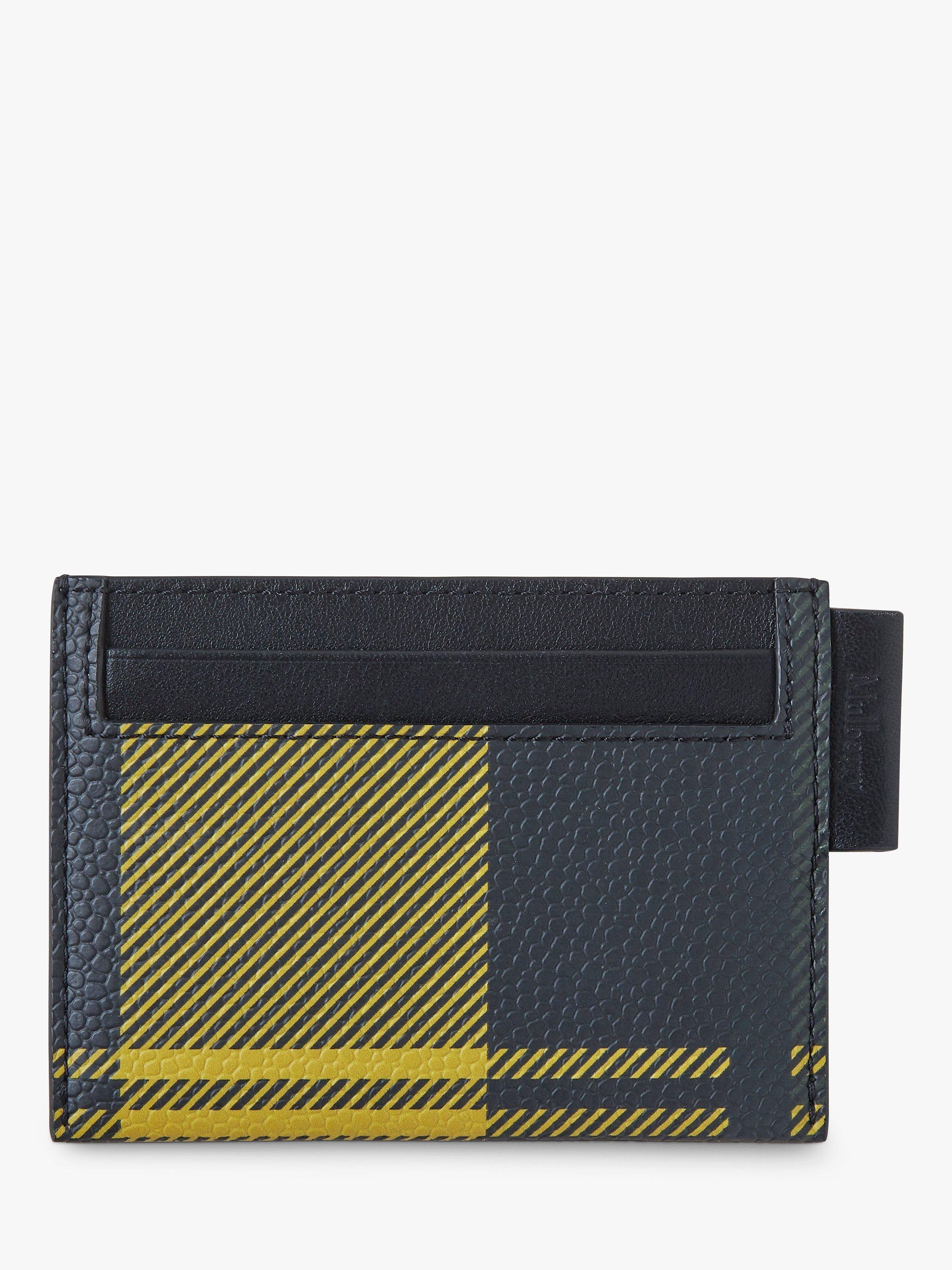 Mulberry Printed Eco Grain Leather Credit Card Slip, Black/Sunflower