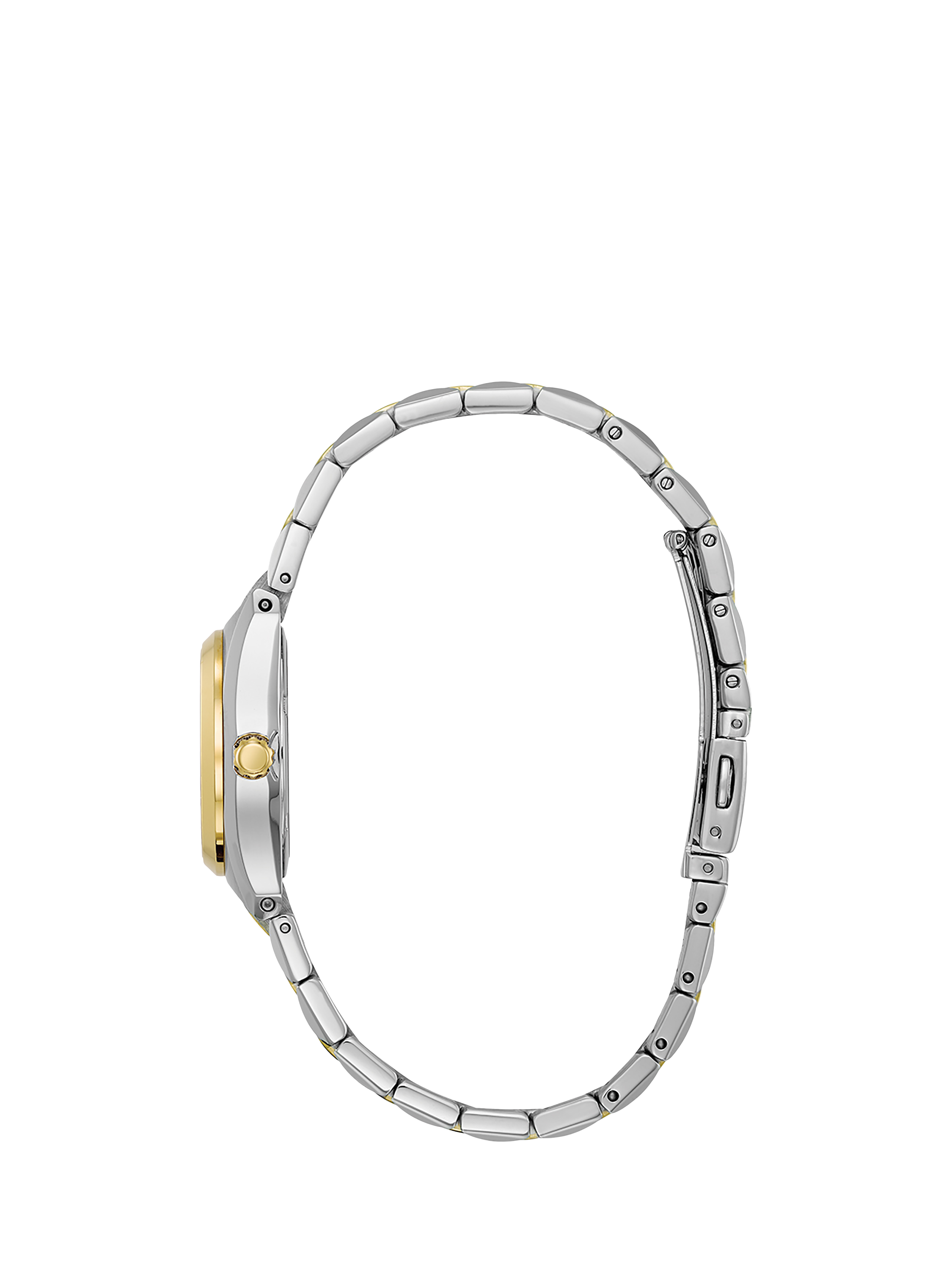 Product image 3 of 5, which shows Citizen EW2294-53L Women's Eco-Drive Date Two Tone Bracelet Strap Watch, Gold/Silver/Blue