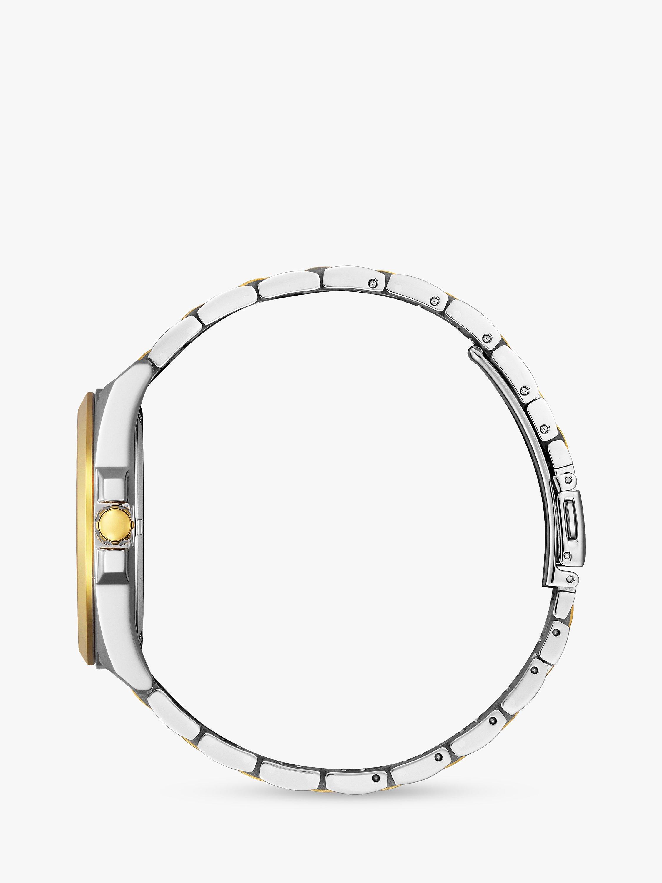 Product image 3 of 6, which shows Citizen Men's Classic Eco-Drive Date Two Tone Bracelet Strap Watch, Silver/Gold BM7534-59A
