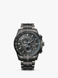 Citizen CB5887-55H Men's Perpetual Chrono A-T Radio Controlled Eco-Drive Date Bracelet Strap Watch, Black