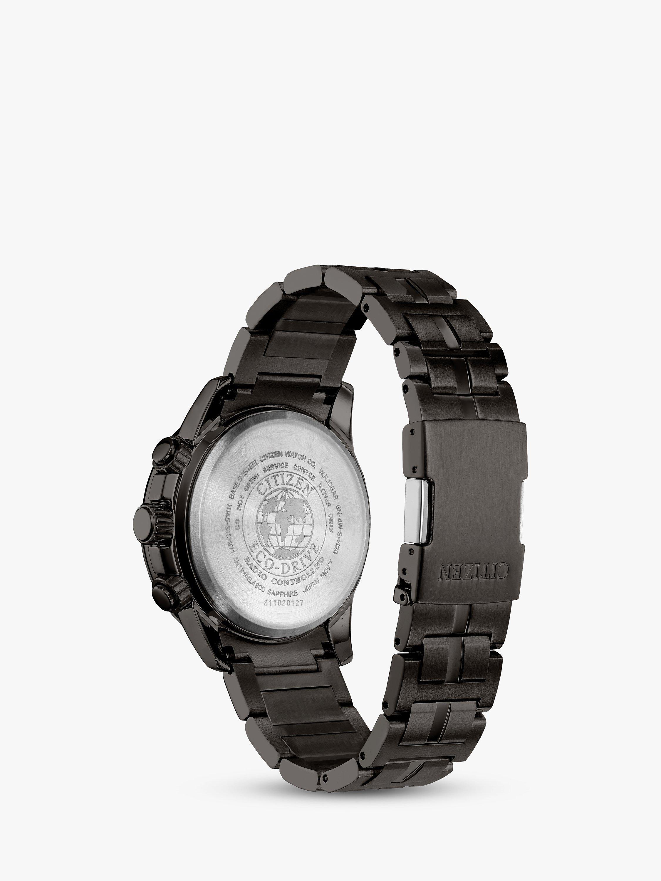 Product image 2 of 7, which shows Citizen CB5887-55H Men's Perpetual Chrono A-T Radio Controlled Eco-Drive Date Bracelet Strap Watch, Black