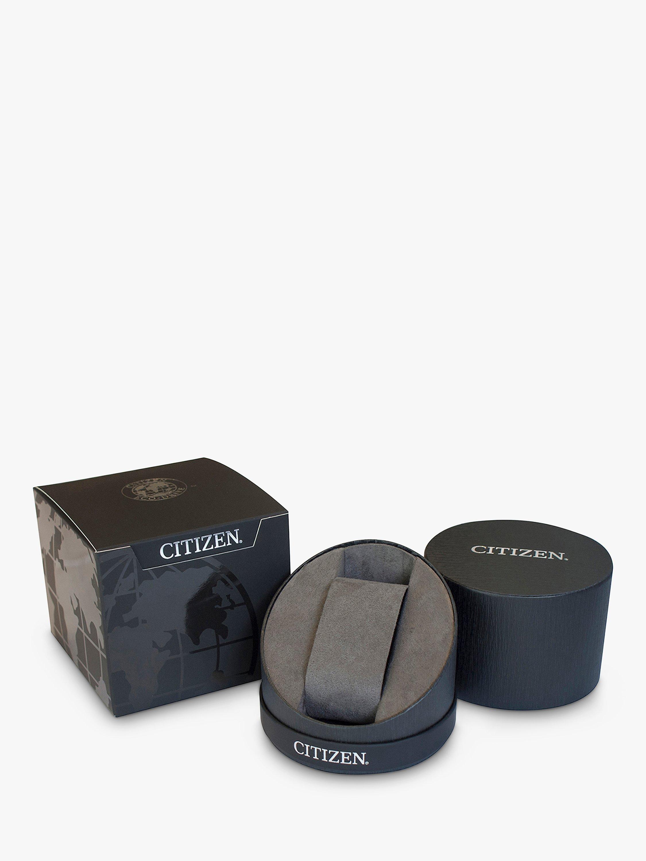 Product image 6 of 7, which shows Citizen CB5887-55H Men's Perpetual Chrono A-T Radio Controlled Eco-Drive Date Bracelet Strap Watch, Black