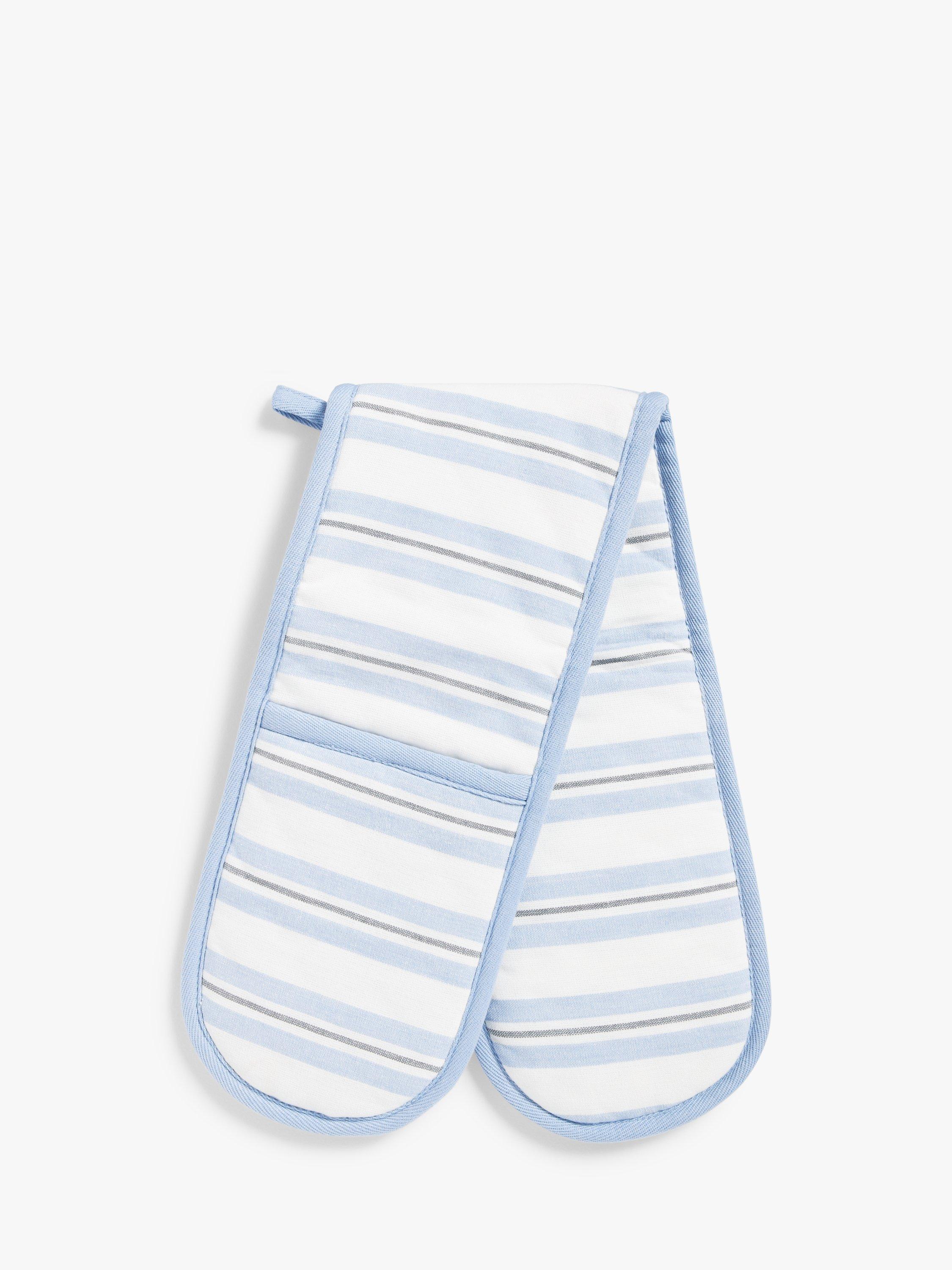 John Lewis Coastal Double Oven Glove, Blue