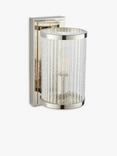 Bay Lighting Claris Ribbed Glass Wall Light, Clear/Nickel