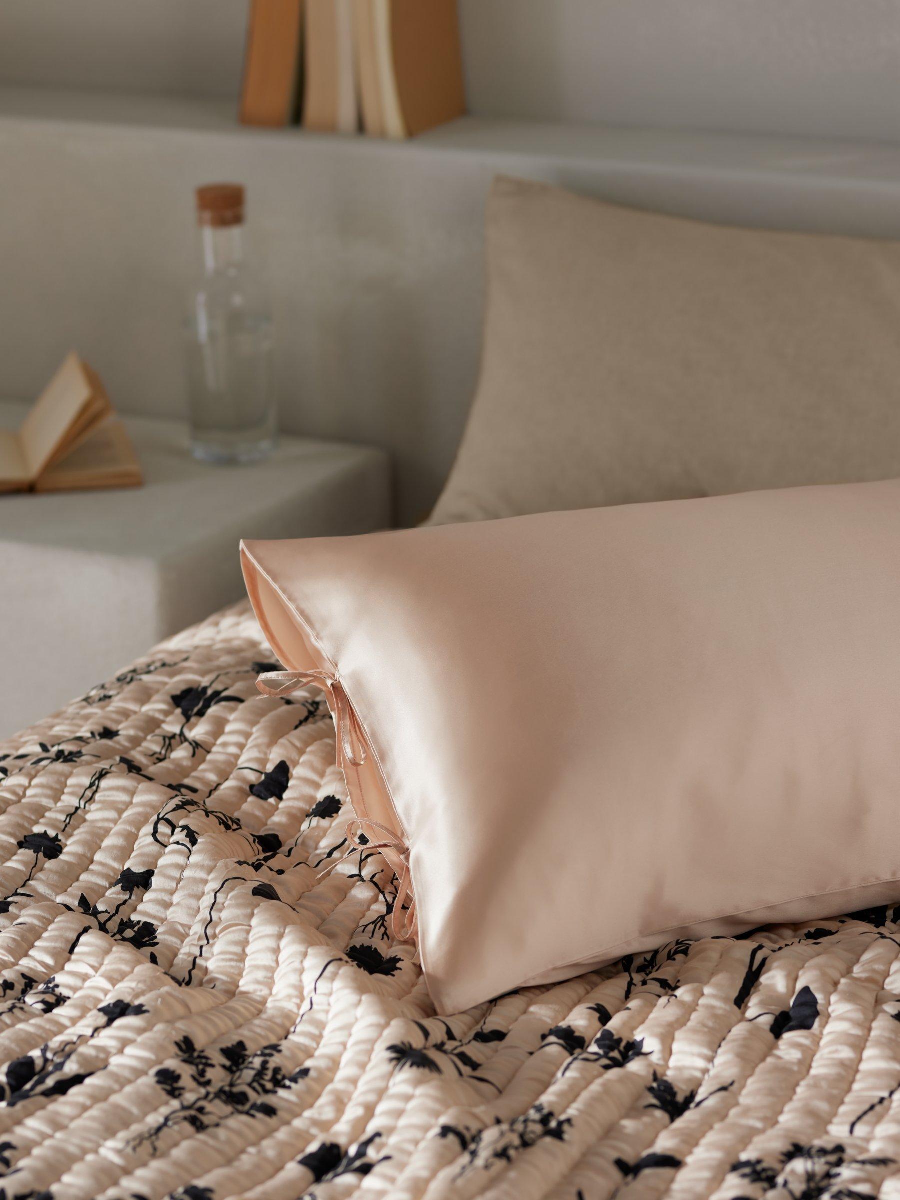 Mother of Pearl Organic Silk Pillowcase, Plaster