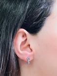 London Road 9ct White Gold Double Stone Drop Stud Earrings