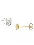 E.W Adams 18ct Yellow Gold Round Brilliant Cut Diamond Stud Earrings, 0.30ct