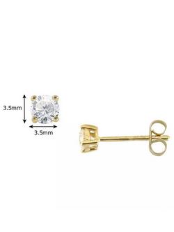 E.W Adams 18ct Yellow Gold Round Brilliant Cut Diamond Stud Earrings, 0.30ct - view 2, Yellow Gold