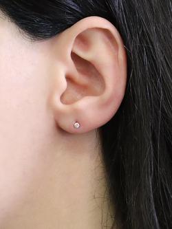 E.W Adams 9ct Yellow Gold Round Brilliant Cut Diamond Stud Earrings, 0.10ct - view 2, Yellow Gold