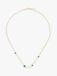 John Lewis Gemstones Cubic Zirconia & Green Agate Collar Necklace