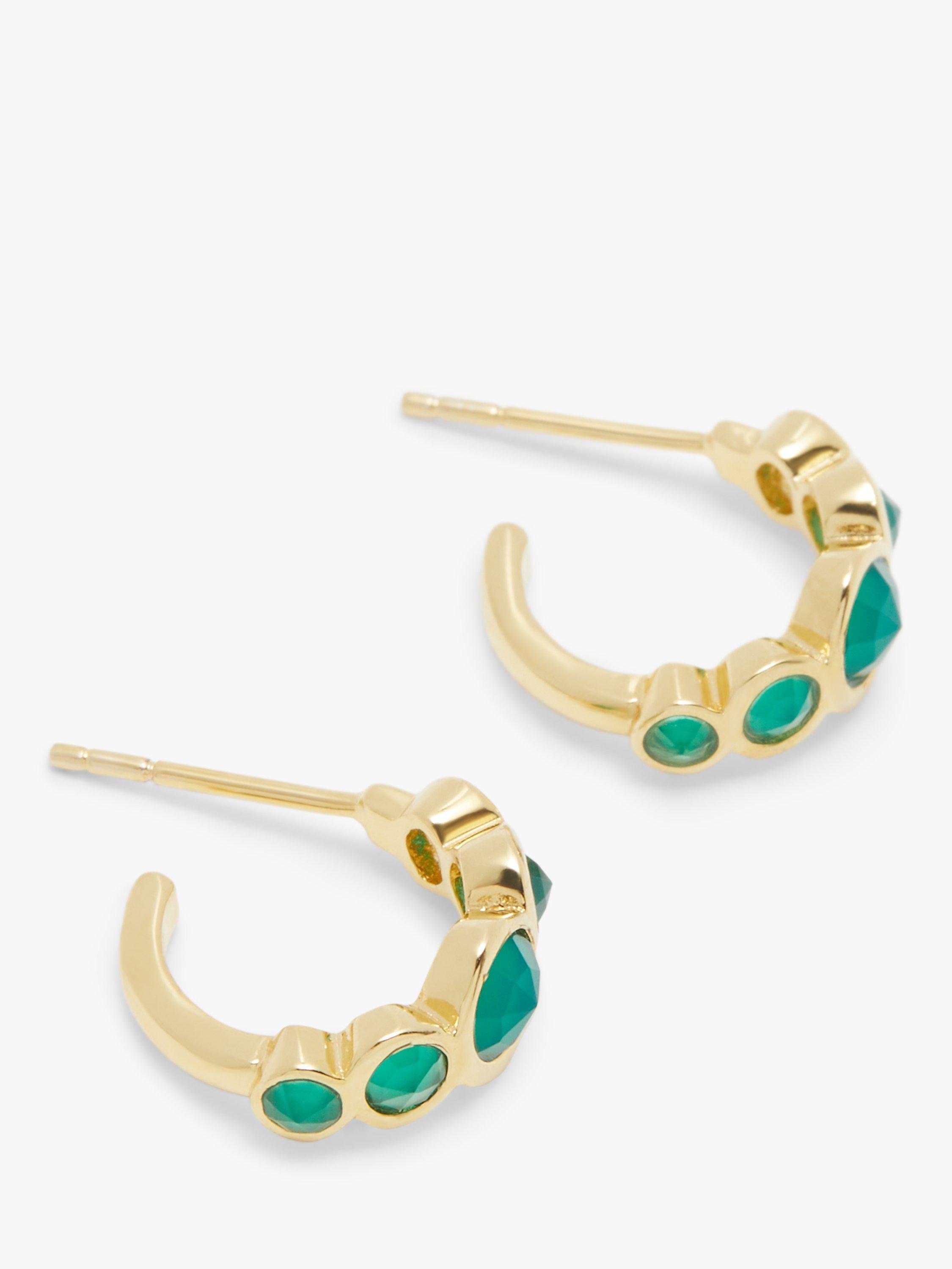 John Lewis Gemstones Row Half Hoop Earrings