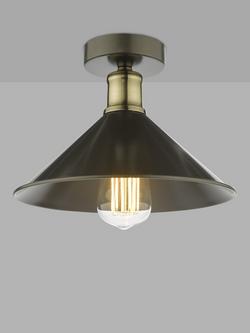 Där Jalen Flush Ceiling Light, Graphite/Antique Brass, Graphite/Antique Brass