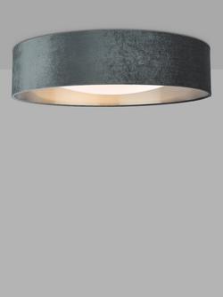 Där Nysa Velvet Flush Ceiling Light, Large, Smooth Grey