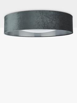 Där Nysa Velvet Flush Ceiling Light, Large - view 2, Smooth Grey