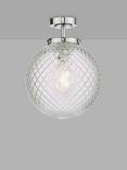 Där Wayne Textured Glass Bathroom Ceiling Light, Clear/Polished Chrome