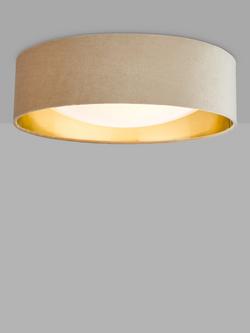 Där Nysa Velvet Flush Ceiling Light, Medium, Smooth Taupe