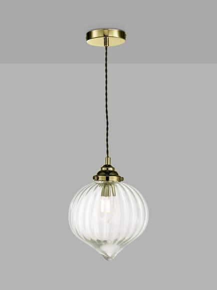 Där Mya Glass Ceiling Light, Antique Brass
