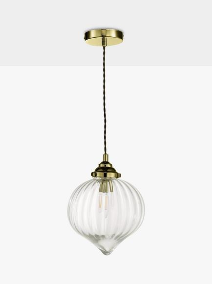 Där Mya Glass Ceiling Light - view 2, Antique Brass