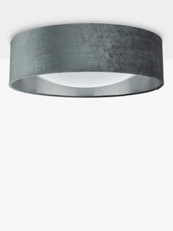 Där Nysa Velvet Flush Ceiling Light, Medium - view 2, Smooth Grey