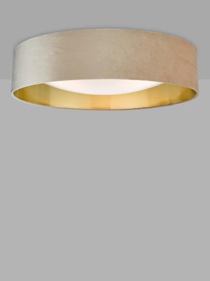 Där Nysa Velvet Flush Ceiling Light, Large, Smooth Taupe