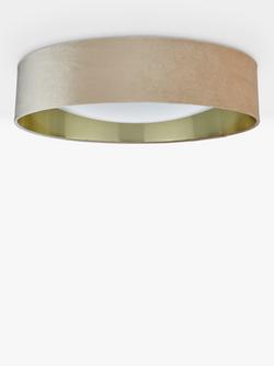 Där Nysa Velvet Flush Ceiling Light, Large - view 2, Smooth Taupe