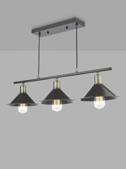 Där Jalen Bar Ceiling Light, Graphite/Antique Brass, Graphite/Antique Brass