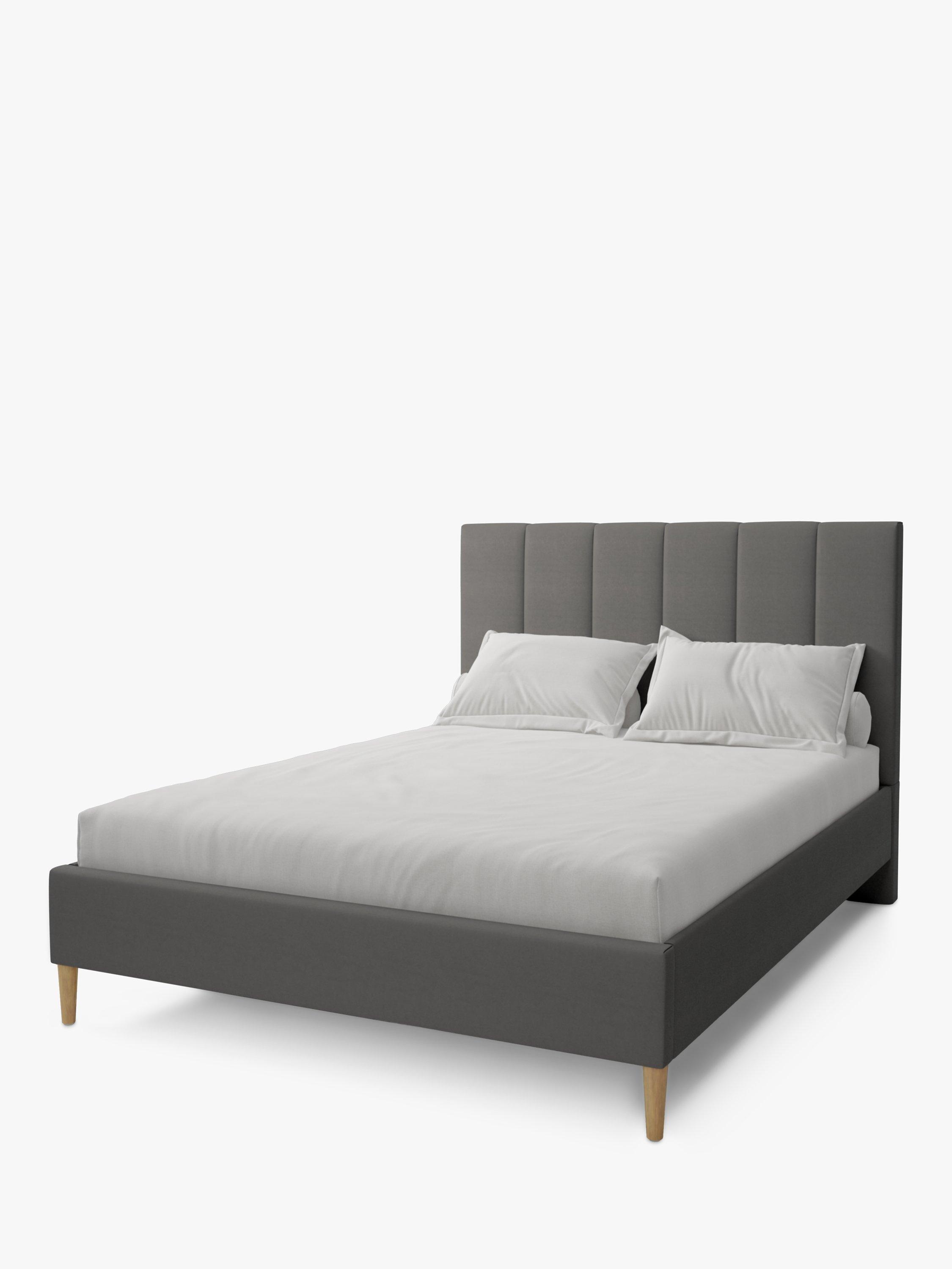 Koti Home Avon Upholstered Bed Frame, Double, Luxe Velvet Steel