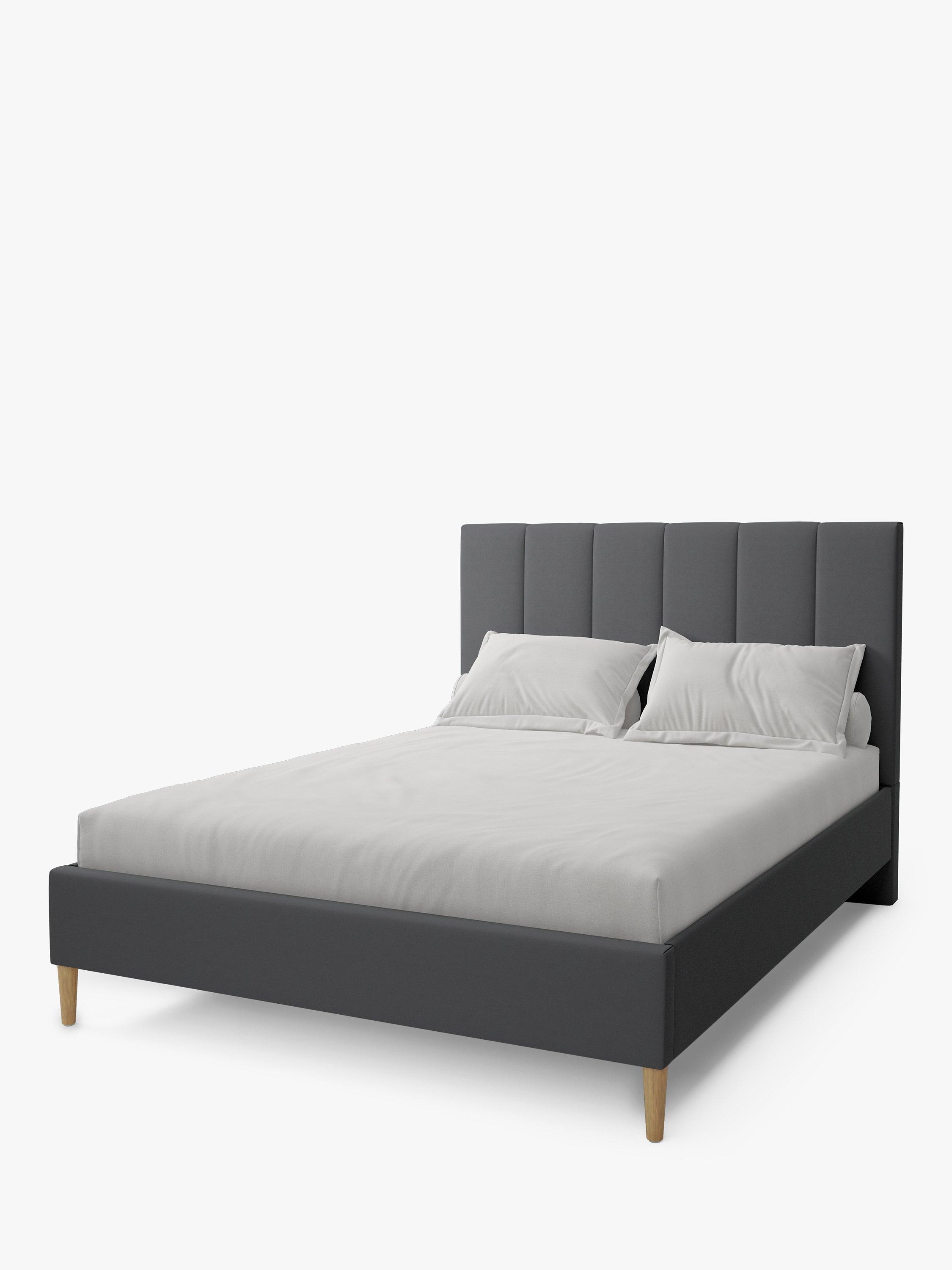 Koti Home Avon Upholstered Bed Frame, Super King Size, Luxe Velvet Granite