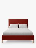 Koti Home Dee Upholstered Bed Frame, Double, Luxe Velvet Rust