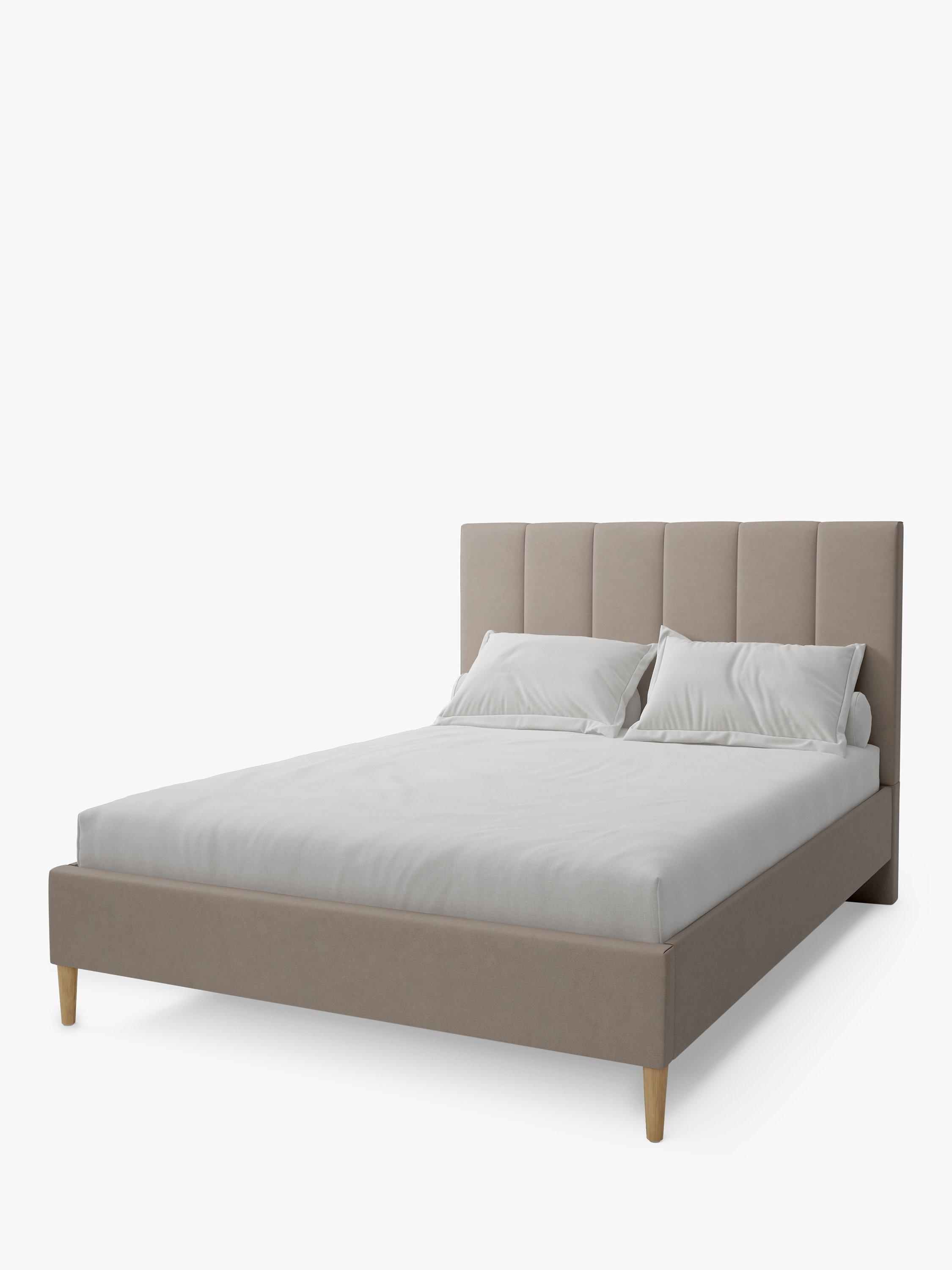 Koti Home Avon Upholstered Bed Frame, Super King Size, Luxe Velvet Mink