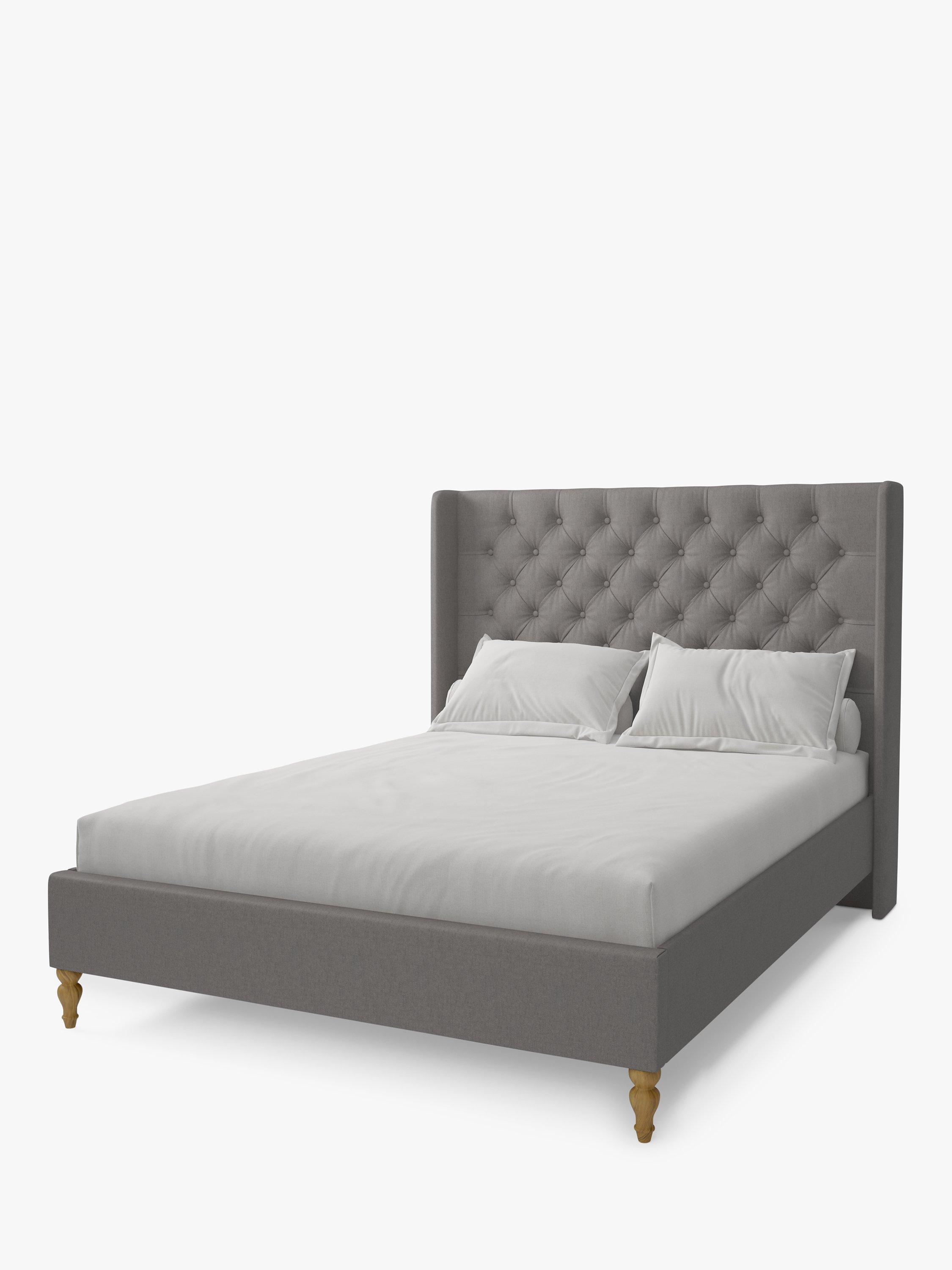 Koti Home Astley Upholstered Bed Frame, Double, Heritage Soft Mid-Grey