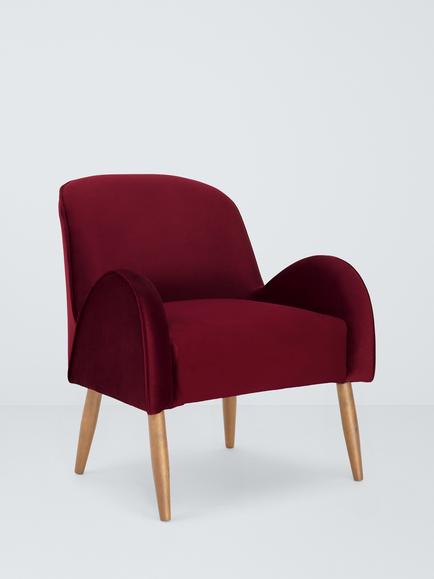 John Lewis + Swoon Ellington Chair, Dark Leg, Burgundy Velvet, Burgundy
