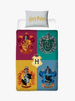 Harry Potter Reversible Pure Cotton Duvet Cover and Pillowcase Set, Single, Multi - view 2, Multi