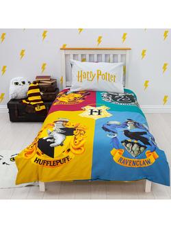 Harry Potter Reversible Pure Cotton Duvet Cover and Pillowcase Set, Single, Multi, Multi