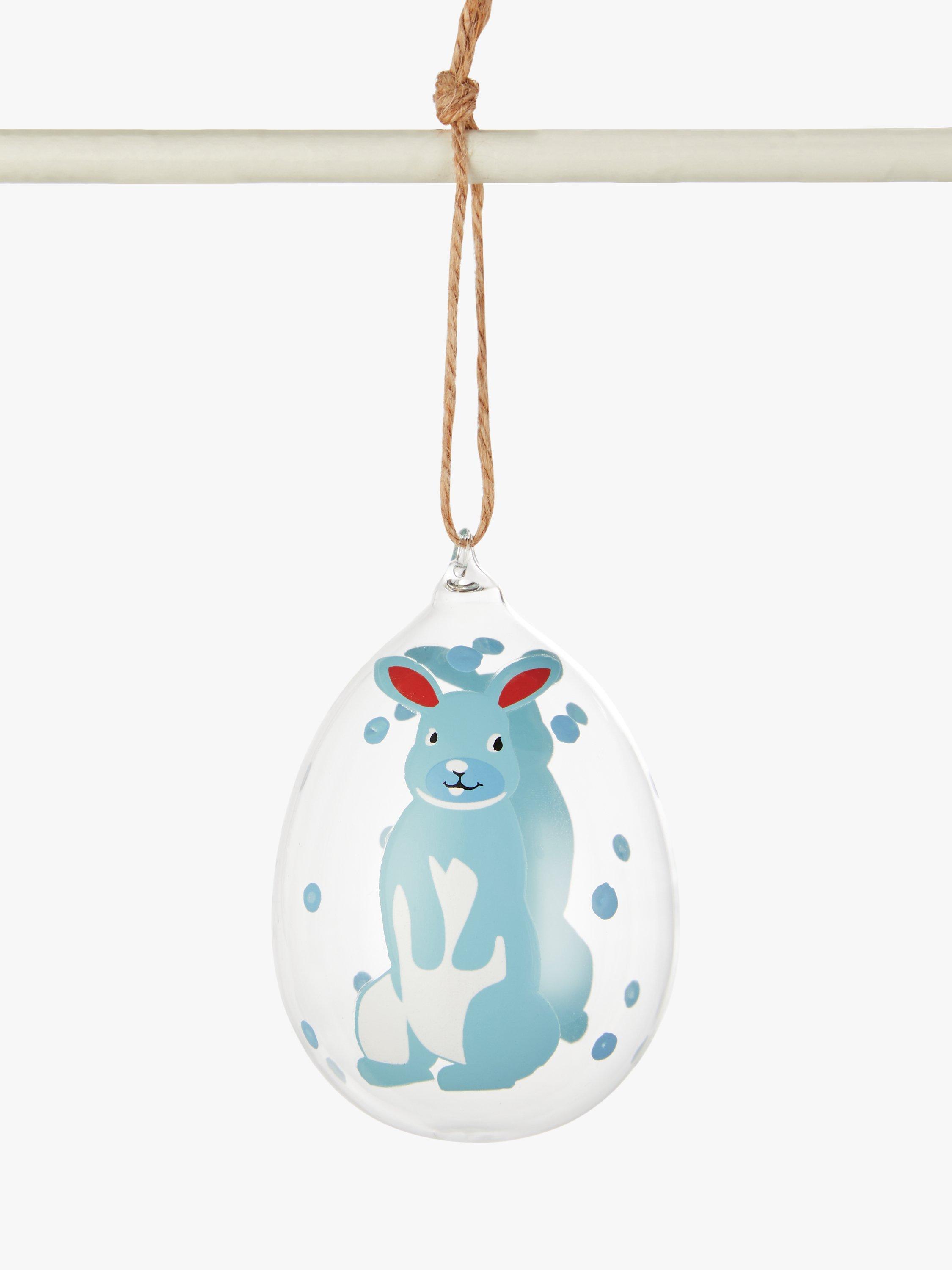 John Lewis Bunny Egg Hanging Decoration, Blue