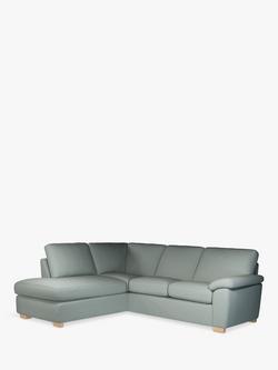 John Lewis Camden 5+ Seater LHF Corner End Chaise Unit, Light Leg - view 2, Easy Clean Chunky Chenille Seagrass