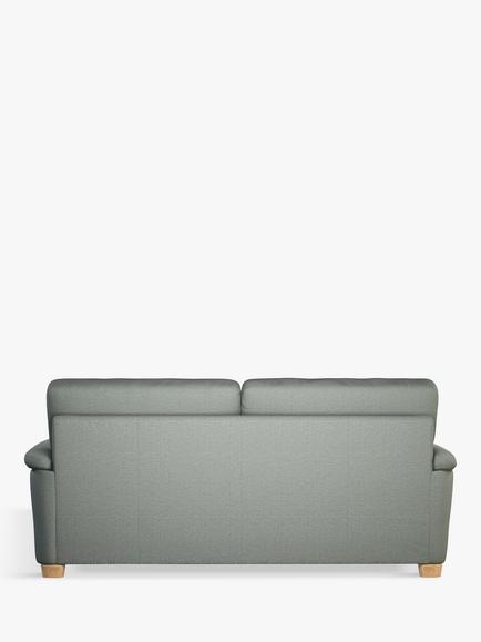 John Lewis Camden Large 3 Seater Sofa, Light Leg - view 2, Easy Clean Chunky Chenille Seagrass