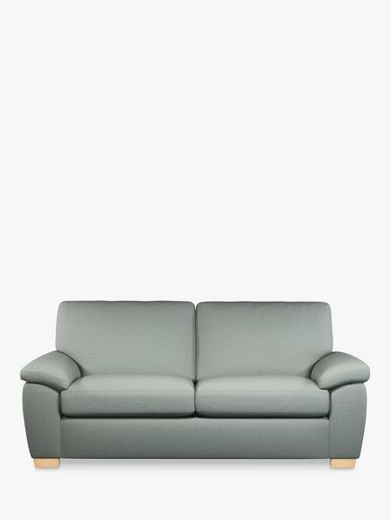 John Lewis Camden Large 3 Seater Sofa, Light Leg, Easy Clean Chunky Chenille Seagrass