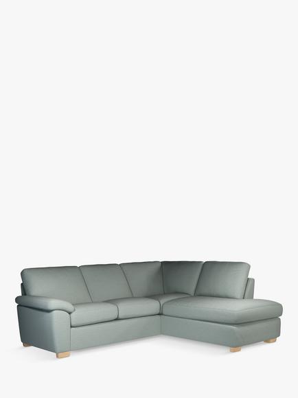John Lewis Camden 5+ Seater RHF Corner End Chaise Unit, Light Leg, Easy Clean Chunky Chenille Seagrass