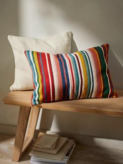 John Lewis Poncho Stripe Cushion, Multi - view 2, Multi