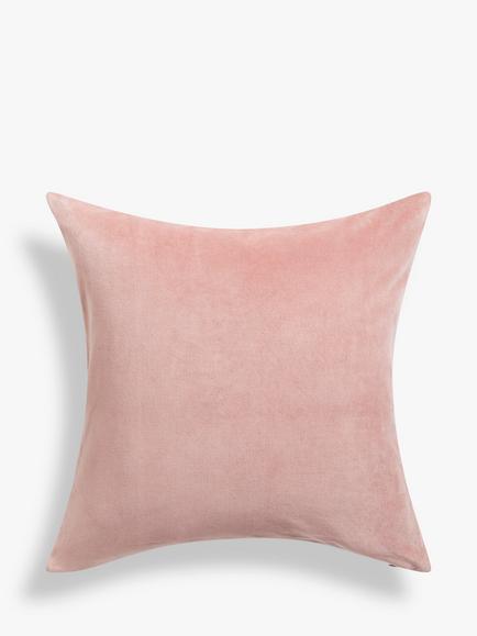John Lewis Cotton Velvet Cushion, Pink