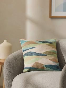 John Lewis Landscape Cushion - view 2, Teal
