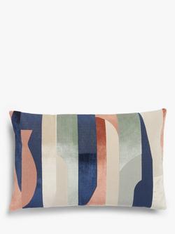 John Lewis Structure Velvet Cushion, Multi, Multi