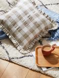 John Lewis Gingham Check Cushion, Natural