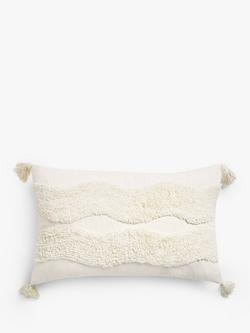 John Lewis Tufted Waves Cushion, Ecru