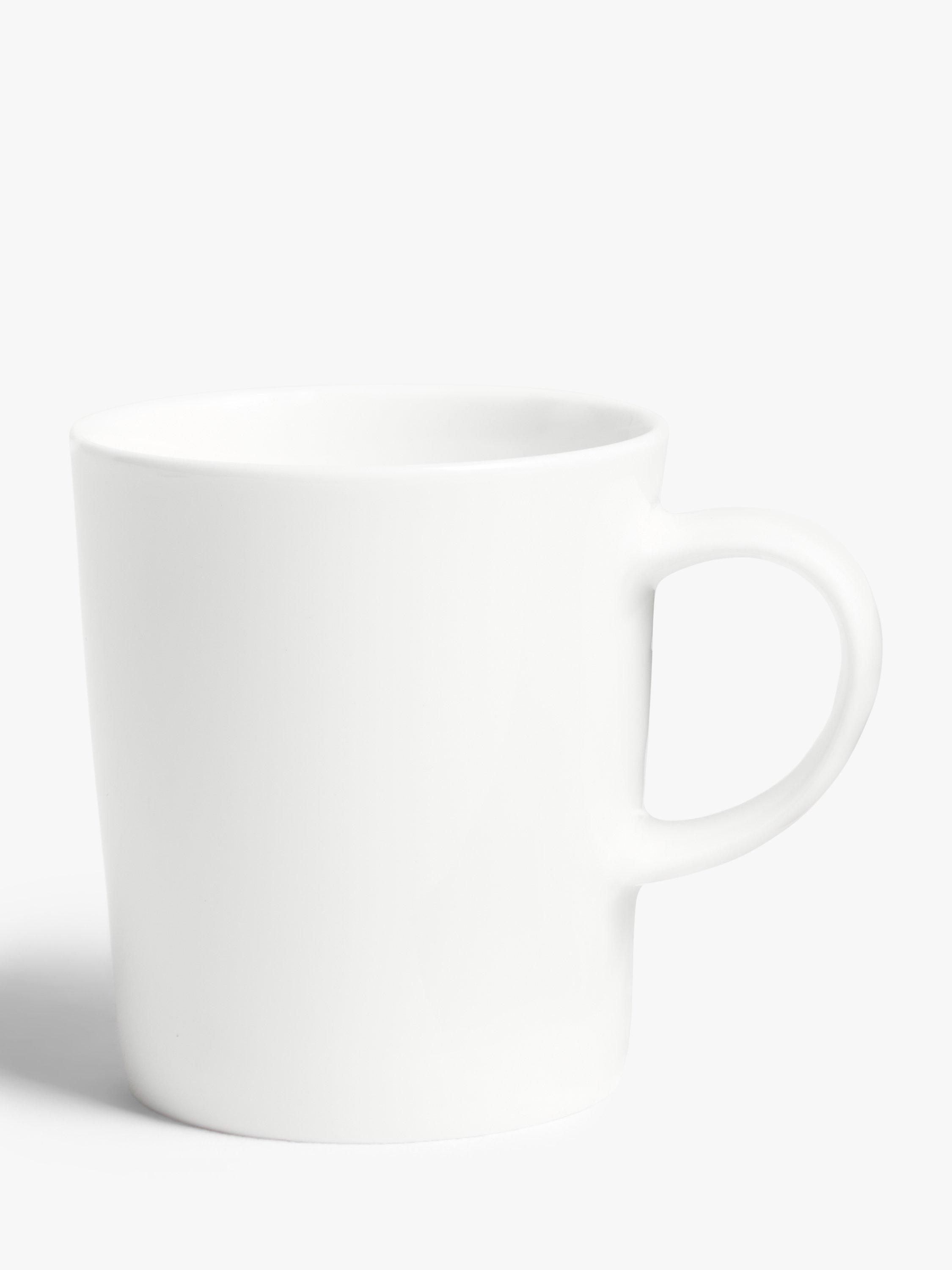 John Lewis Colour Handle Small Bone China Mug, 250ml, White