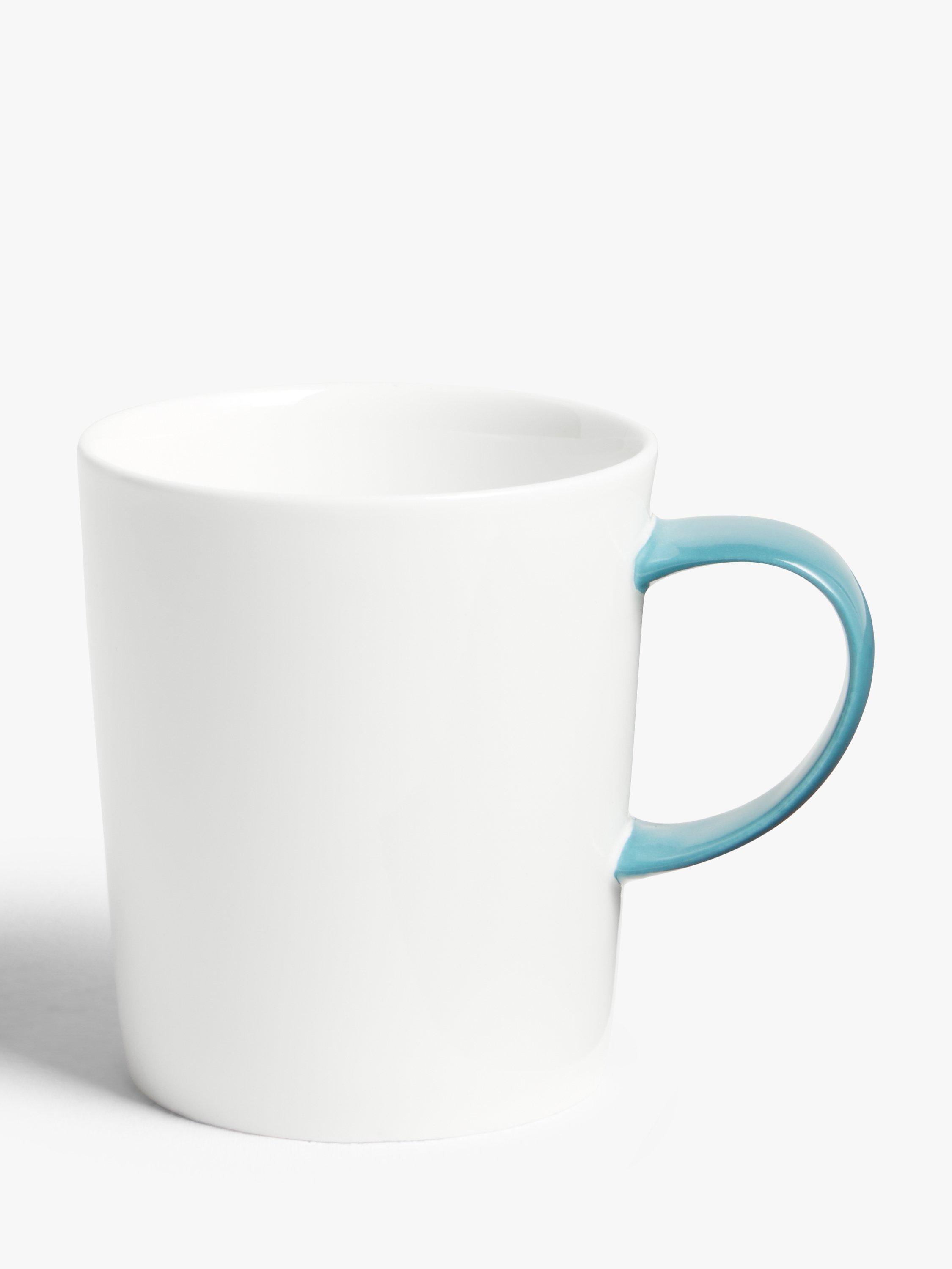 John Lewis Colour Handle Small Bone China Mug, 250ml, Blue