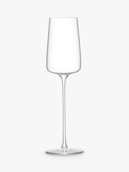 LSA International Metropolitan Glass Champagne Flute, Set of 4, 230ml, Clear, Clear