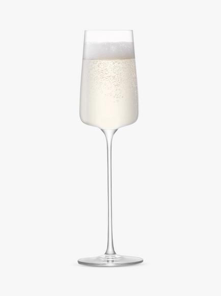 LSA International Metropolitan Glass Champagne Flute, Set of 4, 230ml, Clear - view 2, Clear