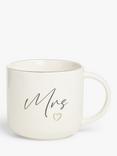 John Lewis 'Mrs' Fine China Mug, 420ml, White